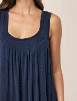 Kate Modal Soft Pleat Front Nightgown -Claudia Sale Shop 12063 49 KateModalSoftPleatFrontNightie NavyMelange 0001 220
