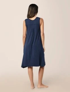 Kate Modal Soft Pleat Front Nightgown -Claudia Sale Shop 12063 49 KateModalSoftPleatFrontNightie NavyMelange 0001 235