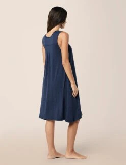 Kate Modal Soft Pleat Front Nightgown -Claudia Sale Shop 12063 49 KateModalSoftPleatFrontNightie NavyMelange 0001 243