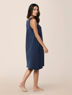 Kate Modal Soft Pleat Front Nightgown -Claudia Sale Shop 12063 49 KateModalSoftPleatFrontNightie NavyMelange 0001 249
