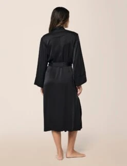 Audrey Washable Silk Long Robe -Claudia Sale Shop 16005 11 AudreyWashableSilkLongRobe Black 0001 1974