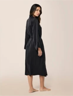 Audrey Washable Silk Long Robe -Claudia Sale Shop 16005 11 AudreyWashableSilkLongRobe Black 0001 1985