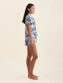 Toile De Jouy Pure Silk Boxer PJ Set 12 Toile De Jouy Pure Silk Boxer PJ Set -Claudia Sale Shop 18085 1525 ToileDeJouyPureSilkBoxerPJSet Ecru 0004