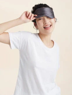 Audrey Boxed Mulberry Silk Eye Mask -Claudia Sale Shop 18138 14 AudreyBoxedSilkSleepEyeMask Slate 0005