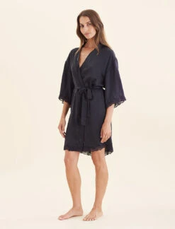 Camille Silk Lace Robe -Claudia Sale Shop 20198 11 CamilleSilkLaceRobe Black 0004