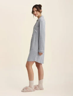 Kate Modal Soft Nightshirt -Claudia Sale Shop 20230 965 KateModalSoftNightshirt GreyandWhiteStripe 0003