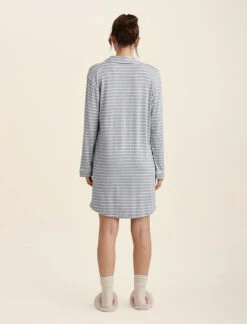 Kate Modal Soft Nightshirt -Claudia Sale Shop 20230 965 KateModalSoftNightshirt GreyandWhiteStripe 0005