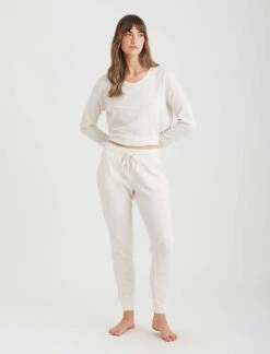 Super Soft Waffle Jogger -Claudia Sale Shop 20234 77 SuperSoftWaffleJogger Ecru 0001