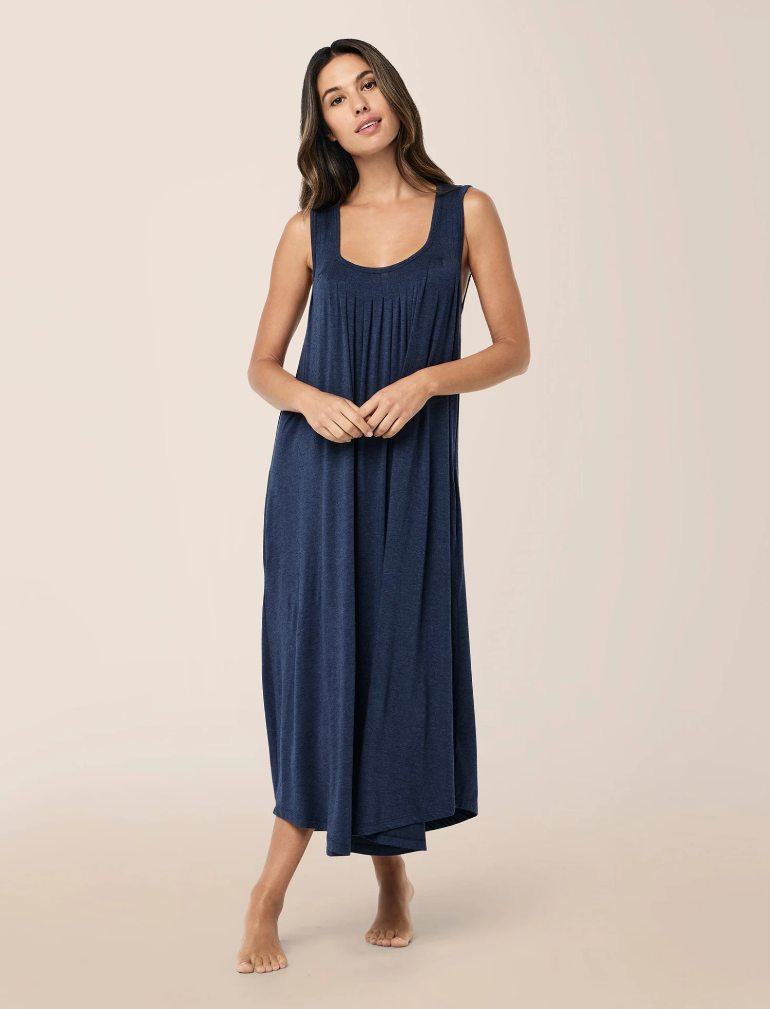 Kate Modal Soft Pleat Front Maxi Nightgown 4 Kate Modal Soft Pleat Front Maxi Nightgown - Image 2