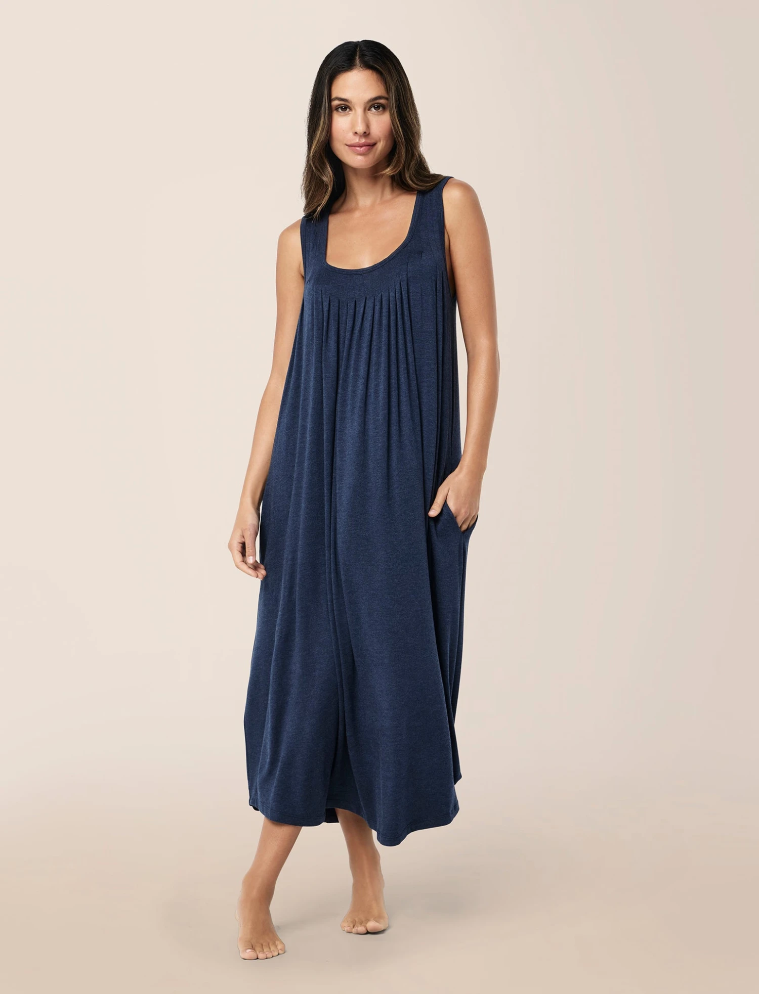 Kate Modal Soft Pleat Front Maxi Nightgown 6 Kate Modal Soft Pleat Front Maxi Nightgown - Image 4