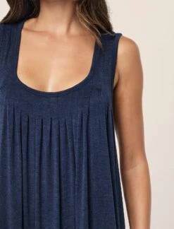 Kate Modal Soft Pleat Front Maxi Nightgown 11 Kate Modal Soft Pleat Front Maxi Nightgown -Claudia Sale Shop 20300 49 KateModalSoftPleatFrontMaxiNightie NavyMelange 0001 168