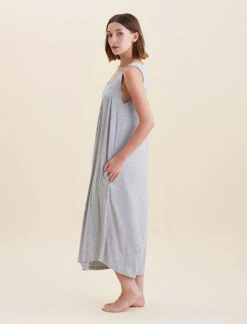 Kate Modal Pleat Front Maxi Nightgown -Claudia Sale Shop 20300 6 KateModalPleatFrontMaxiNightie Grey 0002