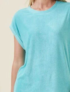 Resort Terry Tee And Boxer Set -Claudia Sale Shop 21177 188 ResortTerryTeeandBoxerSet BlueTurquoise 011