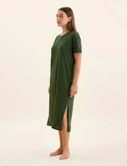 Jada Organic Cotton Knit Nightie -Claudia Sale Shop 21267 151 JadaOrganicCottonKnitNightie ForestGreen 0004