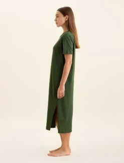 Jada Organic Cotton Knit Nightie -Claudia Sale Shop 21267 151 JadaOrganicCottonKnitNightie ForestGreen 0005