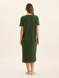 Jada Organic Cotton Knit Nightie -Claudia Sale Shop 21267 151 JadaOrganicCottonKnitNightie ForestGreen 0006