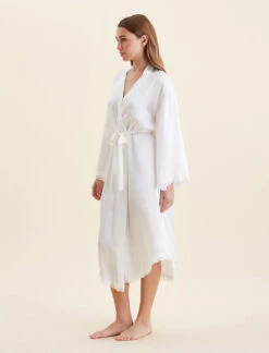 Camille Silk Lace Maxi Robe -Claudia Sale Shop 22110 43 CamilleSilkLaceMaxiRobe Ivory 0003
