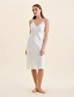 Camille Silk Lace Long Slip -Claudia Sale Shop 22113 43 CamilleSilkLaceLongSlip Ivory 0003