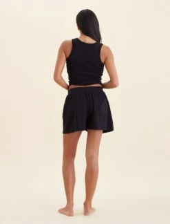 Milla Rib Pull On Short -Claudia Sale Shop 23034 11 MillaRibPullonShort Black 005