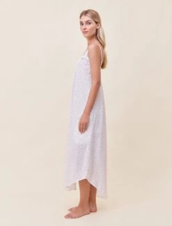 Swiss Dot Lace Front Maxi Nightie -Claudia Sale Shop 23055 1592 SwissDotLaceFrontMaxiNightie StrawberryIceDitsy 005 1