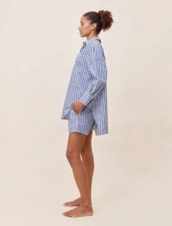 Cotton Stripe Shirting Boxer PJ Set -Claudia Sale Shop 23077 1295 CottonStripeShirtingBoxerPJSet BlueWhiteStripe 004 d2838111 7894 4a5e 9350 9bc910ee778b