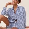 Cotton Stripe Shirting Boxer PJ Set 1 Cotton Stripe Shirting Boxer PJ Set -Claudia Sale Shop 23077 1295 CottonStripeShirtingBoxerPJSet BlueWhiteStripe 009