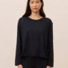 Jada Organic Cotton Boxy Long Sleeve Tee 1 Jada Organic Cotton Boxy Long Sleeve Tee -Claudia Sale Shop 23411 11 JadaOrganicCottonBoxyLSTee Black 009 1