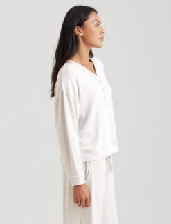 Feather Soft Boxy Long Sleeve Top -Claudia Sale Shop 23448 149 FeatherSoftBoxyLSTop Ecru 0007