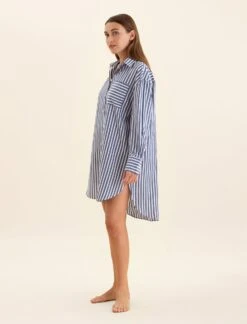 Cotton Stripe Shirting Nightshirt -Claudia Sale Shop 23552 1295 CottonStripeShirtingNightshirt BlueandWhiteStripe 0004 b3ff92a1 5e8c 4dd5 9ccc 2c58789f9a3a