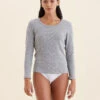 Milla Rib Shelf Bra Long Sleeve Tee -Claudia Sale Shop 23553 6 MillaRibShelfBraLSlvTee Gray 0020