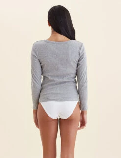 Milla Rib Shelf Bra Long Sleeve Tee 11 Milla Rib Shelf Bra Long Sleeve Tee -Claudia Sale Shop 23553 6 MillaRibShelfBraLSlvTee Gray 0022