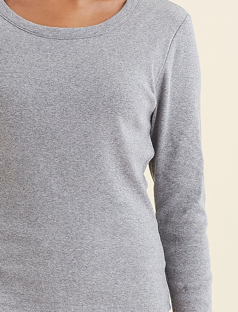 Milla Rib Shelf Bra Long Sleeve Tee 4 Milla Rib Shelf Bra Long Sleeve Tee - Image 2