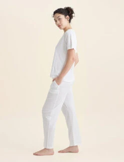 Jada Organic Cotton Straight Leg Pant -Claudia Sale Shop 23596 19 JadaOrganicCottonStraightLegPant White 0003