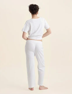 Jada Organic Cotton Straight Leg Pant -Claudia Sale Shop 23596 19 JadaOrganicCottonStraightLegPant White 0005