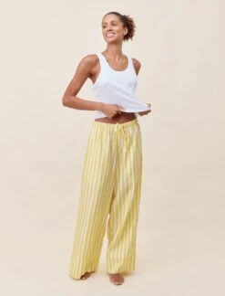 Claudia Sale Shop -Claudia Sale Shop 23600 1582 AmelieRelaxedFLPant DaisyWhiteStripe 007