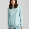Megan Hess Butterfly Long Sleeve Print Tee -Claudia Sale Shop 23710 116 ButterflyOrganicCottonLSPrintTee SereneBlue 1328