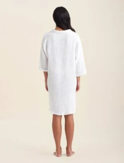 Ashley Textured Cotton Nightshirt -Claudia Sale Shop 23722 19 AshleyTexturedCottonNightshirt White 0007