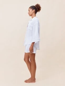 Ashley Textured Cotton Boxer PJ Set 10 Ashley Textured Cotton Boxer PJ Set -Claudia Sale Shop 23725 23251 19 AshleyTexturedCottonBoxerPJSet White 006