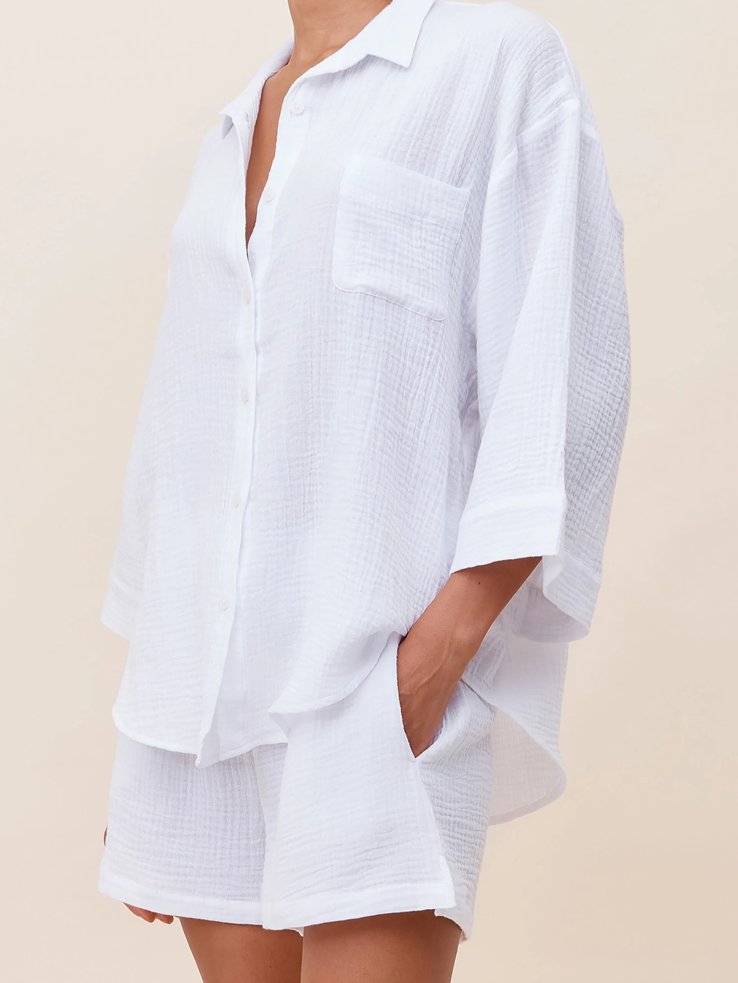 Ashley Textured Cotton Boxer PJ Set 4 Ashley Textured Cotton Boxer PJ Set - Image 2