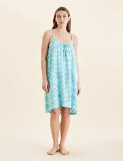 Seersucker Strappy Nightgown