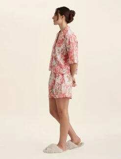 Karen Walker Ornamental Floral PJ Shirt 11 Karen Walker Ornamental Floral PJ Shirt -Claudia Sale Shop 23837 1449 KarenWalkerOrnamentalFloralSSPJShirt ShellPink 0004