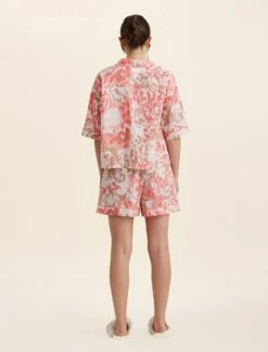 Karen Walker Ornamental Floral PJ Shirt 13 Karen Walker Ornamental Floral PJ Shirt -Claudia Sale Shop 23837 1449 KarenWalkerOrnamentalFloralSSPJShirt ShellPink 0005
