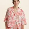 Karen Walker Ornamental Floral PJ Shirt -Claudia Sale Shop 23837 1449 KarenWalkerOrnamentalFloralSSPJShirt ShellPink 0006