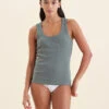 Milla Rib Shelf Bra Henley Tank -Claudia Sale Shop 23887 87 MillaRibShelfBraHenleyTank Ivy 0012