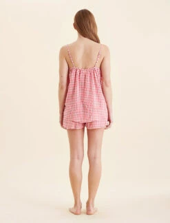 Seersucker Cami Boxer PJ Set 15 Seersucker Cami Boxer PJ Set -Claudia Sale Shop 23916 1425 SeersuckerGinghamCamiBoxerPJSet Geranium 0005