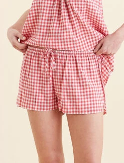 Seersucker Cami Boxer PJ Set 12 Seersucker Cami Boxer PJ Set -Claudia Sale Shop 23916 1425 SeersuckerGinghamCamiBoxerPJSet Geranium 0009