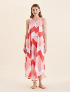 Ava Maxi Panel Front Nightie 10 Ava Maxi Panel Front Nightie -Claudia Sale Shop 24022 1639 AvaMaxiPanelFrontNightie Geranium 0001