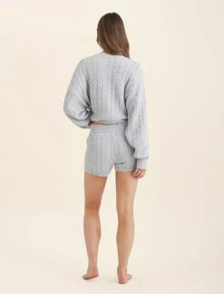 Cozy Cable Cotton Cashmere Jumper -Claudia Sale Shop 24059 6 CosyCableCottonCashmereJumper Grey 0005