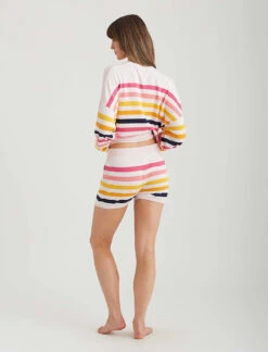 Riley Stripe Short -Claudia Sale Shop 24131 1503 RileyStripeShort SoftPink 0002
