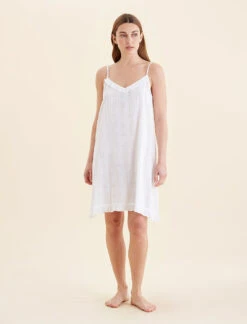 Ivy Organic Cotton Frill Strappy Nightgown